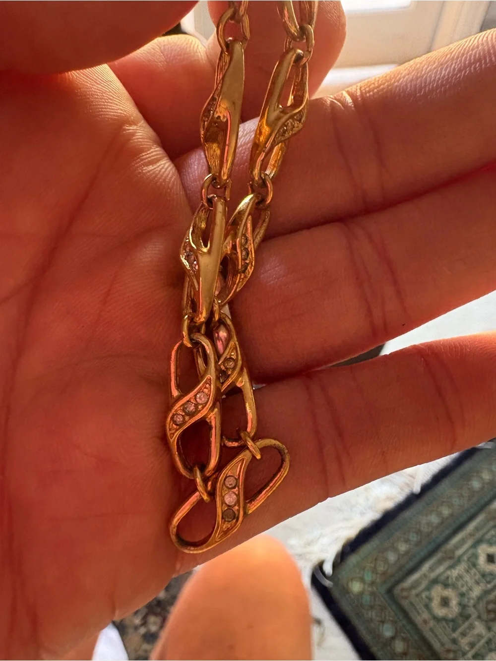 Dior Gold-Tone Crystal Link Bracelet
